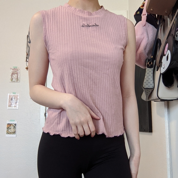 Chocolate Sleeveless Ribbed Top - Picture 1 of 5